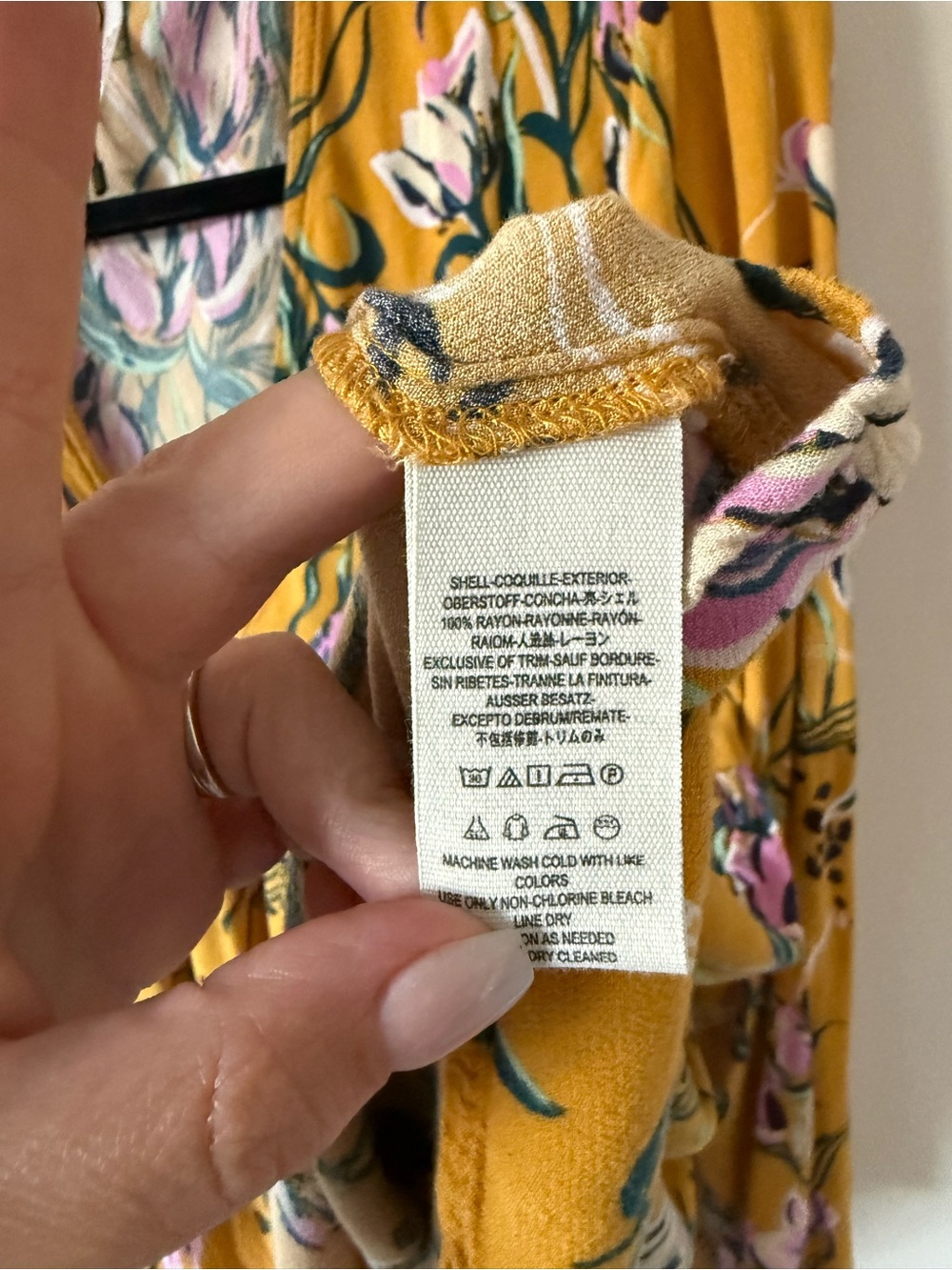 58. | Free People | Bella Golden Yellow Floral Print Tunic | M - Picture 6 of 6